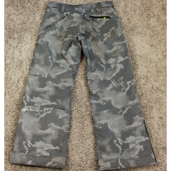 Obermeyer Youth Ski Snowboard Pants Boys Large Gray Camo Waterproof - Picture 10 of 10